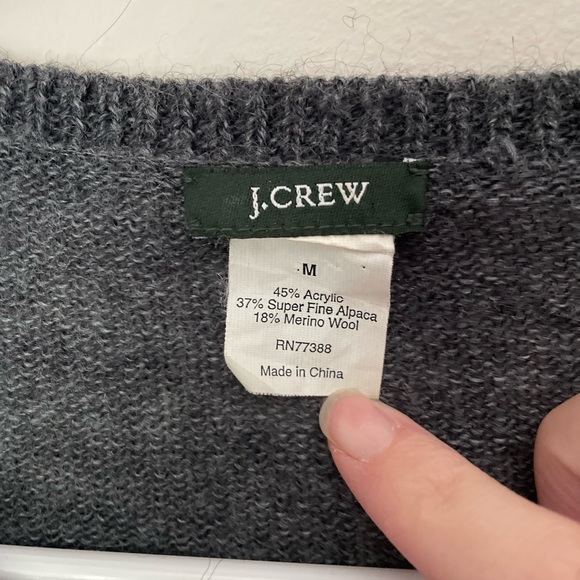 J. Crew Gray Alpaca and Wool Blend Button Down Cardigan Size Medium - Picture 2 of 8